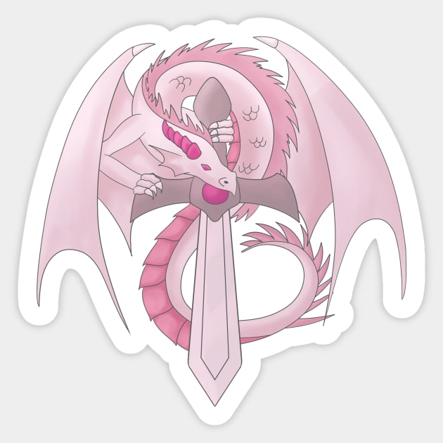 Rose Sword Dragon Sticker by BiscuitSnack